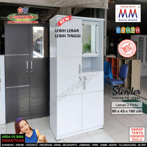 Distrindo - Lemari Pakaian Kayu 2 Pintu Papan Tebal ada Cermin dan Laci Kualitas Terjamin Kokoh