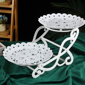 HJKL 2/3 Tầng Đơn giản Trang trí bánh Tiệc cưới sinh nhật Trà chiều Đế đựng bánh cupcake Giá trưng bày món tráng miệng Đĩa trưng bày bánh Khay để chân