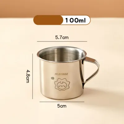 JIYAN2866 with Handle Tea Milk Cup Anti Drop 304 Stainless Steel Kid Water Cup Durable Childrens Cup