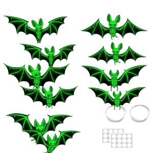 SWALLOWED 2D Flat Bat Stickers PP Material Fluorescent Hanging Ornaments Spooky Atmosphere Luminous Decor Halloween Party