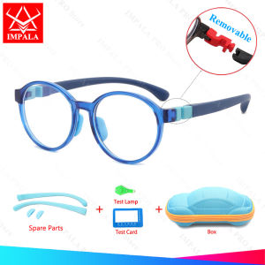 IMPALA FL1013Q Fashion Kids Computer Glasses Boys Girls 2-8 Years Old Children Eyeglasses with Free Spare Parts Removable Glasses Legs UV Protection Silicone Frame Anti Blue Light Anti UV HD Lens