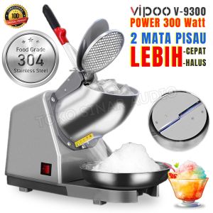 Mesin Serut ES VIPOO V-9300 Mesin Giling Es Ice Crusher Machin 2 Pisau Ganda Alat Penghancur Es