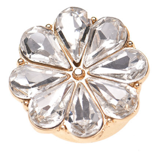 Rhinestones Button Covers Flower Charm Button Covers Fashionable Button Covers Clips for Blouses and Holiday Decorations