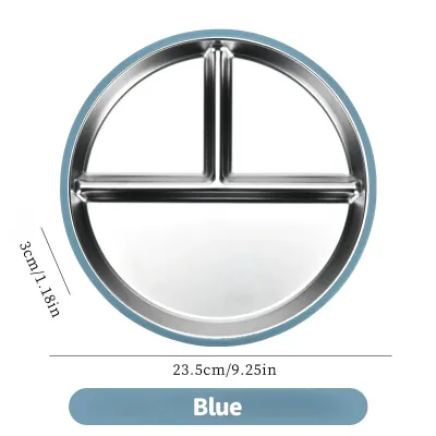 Turtle Baby Compartment Plate 304 Stainless Steel Removable Suction Cup Toddler Dinnerware