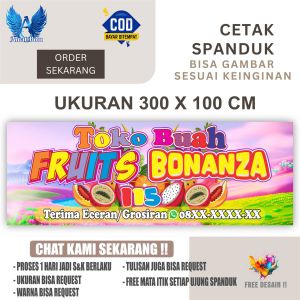 Cetak Spanduk Banner Toko Buah Fruit Bonanza Costom Desain