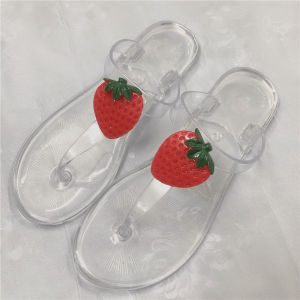 CXL Women Beautiful Flip Flop Bohemian Style Fashion Sandals Strawberry Jelly Flat Slippers (Size 36-41)