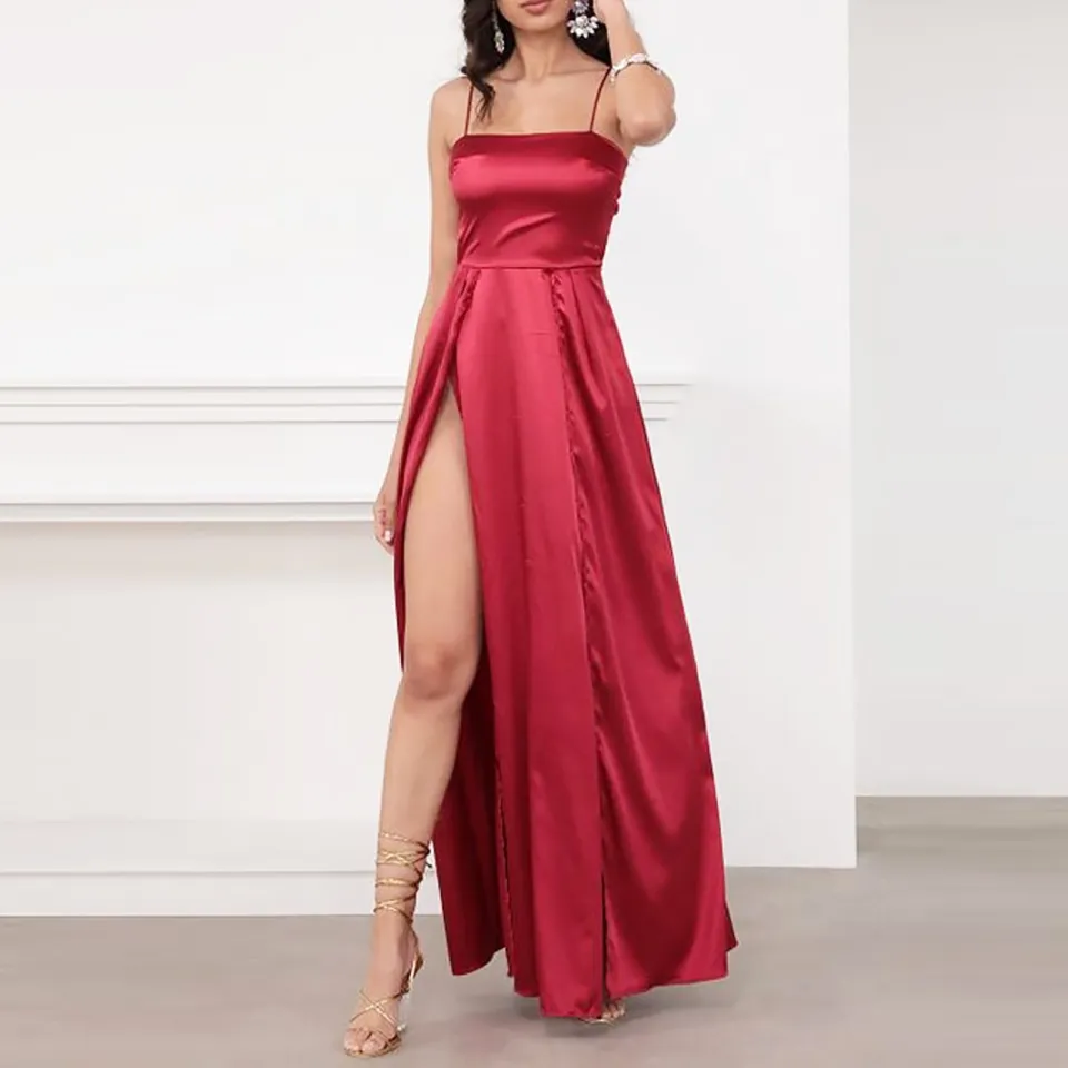 Prom Dresses Ladies Long Women Elegant Halter Backless Long