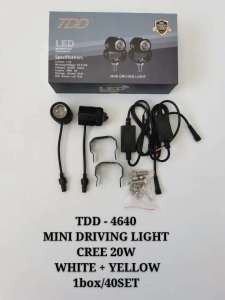 M King TDD original Motorcycle mini 20W Super Bright Driving Light White+Yellow Litht