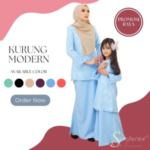 KURUNG MODERN WARNA BABY BLUE / BAJU RAYA 2023 KMB - BAJU RAYA ( B002KM )