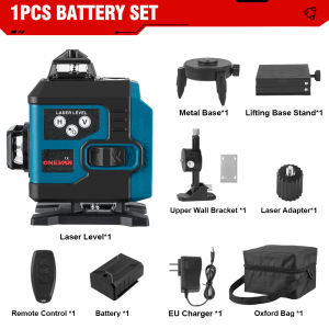 ONEVAN 16 Lines 4D Laser Level Green Line Self-Leveling 360 Horizontal & Vertical Powerful Laser Level Green Beam Laser Level With Slash function