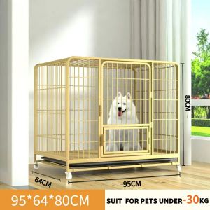 【5Y Warranty】Dog Cage White Lager Cages For Dogs Pet Cage Dog Cages Crates With Poop Tray Portable Mobile Dog Cages Stainless Steel Bite Resistant Large Space Four-Wheel Dog House Pet Cage Dog Cages Heavy Duty Dog Cages For Shih Tzu