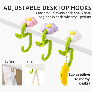 Elementary School Desk Side Backpack Hooks Small Flower