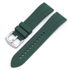 Zhangeer Softness Silicone Strap 20mm 22mm 24mm Men Women Quick Release Wrist watch Band Flat Interface Universal Steel Pin Buckle Black Blue Brown Green Red Orange Watchbands Replacement Watch Accessories
