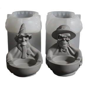 Halloweens Khuôn Silicone với hộp sọ Phù Thủy và thiết kế áo choàng phù thủy để chế tạo và trang trí nhà