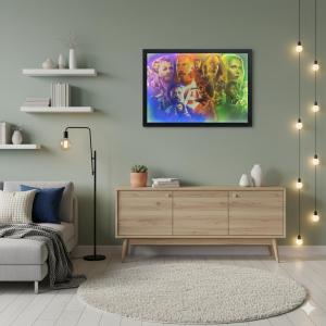 Hiasan dinding ukuran 21cm x30cm kualitas gambar premium dan nyala lampu terang / slim light box