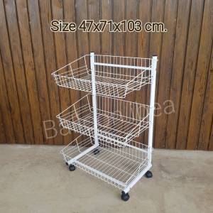 ชั้นขายของ ชั้นตะกร้า3ชั้น#ชั้นมีล้อ ชั้นวางหนังสือ(ส่งไวมีเก็บปลายทาง)ชั้นมินิมาร์ท ชั้นขายของชำ ชั้นวางขนม ชั้นซุปเปอร์ ชั้นวางอุปกรณ์ครัว