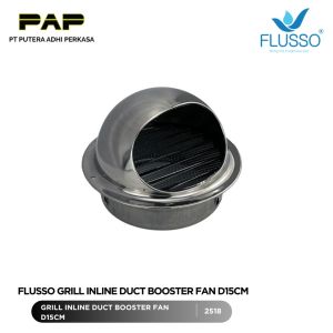 Flusso Grill Penutup Inline Duct Booster Fan Stainless Steel