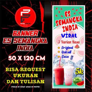 Banner Es Semangka India / Spanduk Es Semangka / Spanduk Es Semangka Ukuran 50 x 120 cm