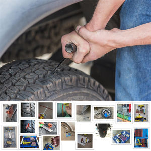 PANDA Alat tambal ban tubles FREE Karet Tambal 10PCS Tambal Ban Mobil Ban Motor Tubeless Tire Repair Kit FREE Tubeless Seal Strip 10PCS Auto Tubeless Tyre Puncture Plug Repair Tool Kit [Stok&Pengiriman Cepat]