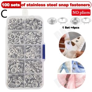 400PCS Snap Fastener Plier Tool Metal Snaps DIY Craft Supplies Sewing Button Thickened Snap Fasteners Kit for Installing Sewing Bag Clothe