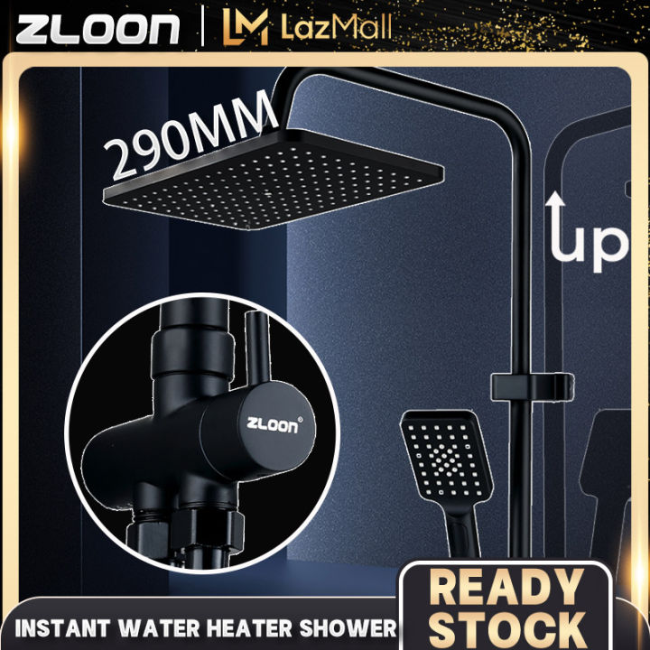 ZLOON Matte Black Shower Faucet Wall Mounted Rain Shower With Handheld