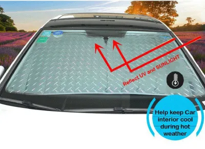 Front Car Sunshade Windshield- Jumbo/Standard Sun Shade Keeps Vehicle Cool-UV Ray/+6pcs mesh Foldable Umbrella Sunshade