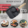 One-Three-Four-hole Omelette Pan Flat-bottomed Non-stick Egg Dumpling Pan Household Egg Burger Omelette Burger Frying Pan. 