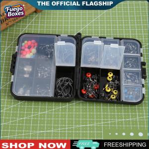【New Arrival】 162pcs Fishing Accessories Kit Hooks Swivels Fishing Sinker Tackle Box