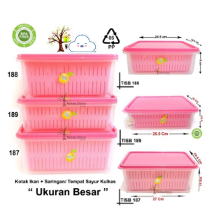 Kotak tirisan sayur / wadah saringan / saringan golden lemon / kotak tiris BESAR / kotak ikan