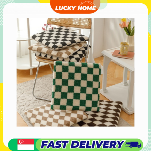 【Lucky Home】 Checkered Memory Foam Seat Cushion / Removable Washable Non-Slip Chair Pad for Office Dorm and Dining