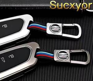 Compatible with Volkswagen Key Fob Cover Atlas Tiguan ID.4 Atlas Cross Sport2025-2026 Tiguan 2024-2026 Atlas Cross Sport/Atlas Key Fob CaseMetal Shell & Soft Silicone Protection