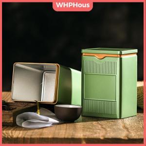 WHPHous Portable Tea Box Solid Color Tea Sealed Box Teaware Storage Container Tinplate Can Coffee Sugar Box Kitchen Storage