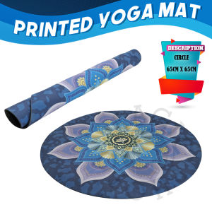 MP00 65x65cm Printed Yoga Mat Circle Non-Skid Foldable Floor Mat