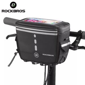 ROCKBROS Bicycle Bags Cycling 2L Handlebar Touch screen Front Bag Waterproof Big Capacity Portable Shoulder