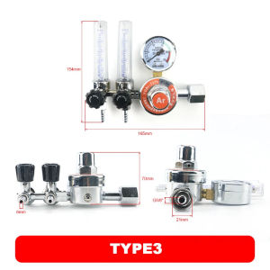 Argon Regulator with Single/Double Tube Gas Pressure Reducing Valve 0-25Mpa CO2 Mig Tig Flow Meter Welding Pressure Reducer