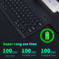 GOOJODOQ 10 Inch Backlit Backlight Keyboard And Mouse LED Colorful Bluetooth Wireless Keyboard For iPad Laptop Android iPhone. 