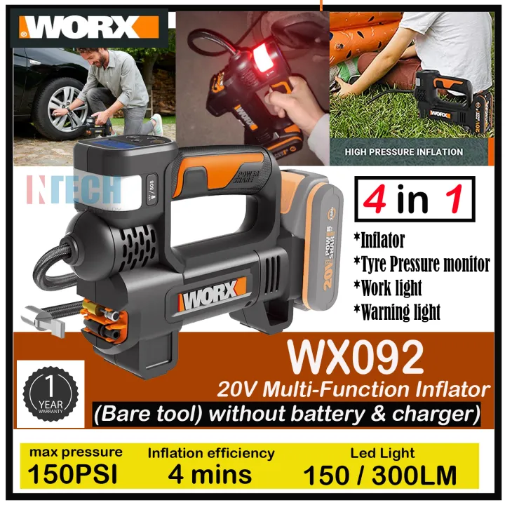 WORX WX092 20V MULTI FUNCTION AND INFLATOR 4 IN 1