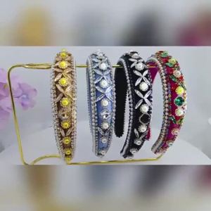 Sponge Soft Cushion Hair Band for Girls Baroque Crystal Anti-Slip Daily Hair Accessory