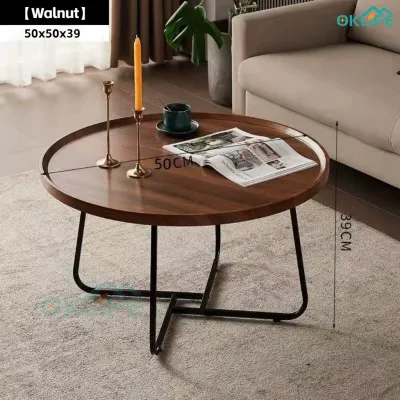 [OKLIFE. SG]Round Coffee Table Home Small Apartment Round Combination Coffee Table Scandinavian Round Wooden Coffee Table