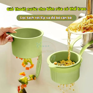 Rổ Treo Bồn Rửa Đa Năng Lọc Rác Thức Ăn Thoát Nước Nhanh Có Nút Nhấn Màu Sắc Đa Dạng