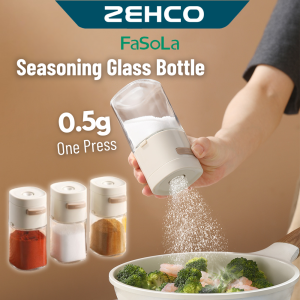 FaSoLa 50g One Press Seasoning Bottle Dispenser Glass 180ml Salt Seasoning Container 盐罐调料罐