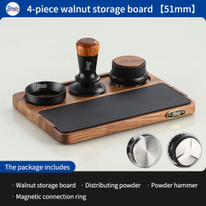 BINCOO Wooden Coffee Tamper Holder Coffee Distributors Stand with 3 Holes Countertop Organizer Espresso Tamping Station for Barista Bottomless Portafilter ﻿