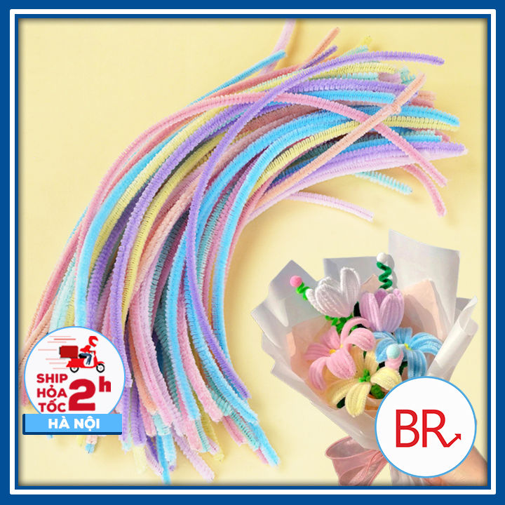 Set 200 Dây kẽm nhung màu pastel Tặng Kèm Đèn đom đóm làm đồ trang trí ...