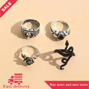 [COD]Flash Delivery 1Set Fashion Creative Punk Poker Joker Rings For Men Retro Personality Goth Skeleton Couple Rings Jewelry Accessories Gifts