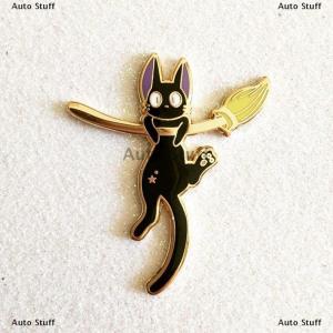 [COD] Auto Stuff เข็มกลัดโลหะเคลือบรูปแมวสีดำรูปการ์ตูนน่ารักมีปกกระเป๋าแฟชั่นตราสัญลักษณ์ของขวัญสำหรับเพื่อนเด็ก
