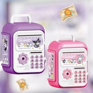 Cute Sanrio Kuromi Piggy Bank for Kids Large Capacity Password Anti-Fall Money Coin Savings Box