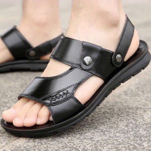 2024 New Summer Beach Sandals For Men Genuine Leather Men‘s Sandals Male Sandals Slippers For Men 39-44