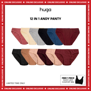 Huga 12 in 1 Promo Pack Andy 100% Cotton Underwear for Women Assorted Colors Original Cotton S-2XL