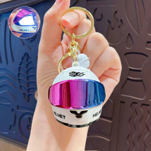 ECILY 1/2/3pcs 3D Light-up Helmet Keychain Flip-Up Visor Mini Motorcycle Pendant Keyring LED Plastic 5.6x4.3cm 4 Colors Bag Charm