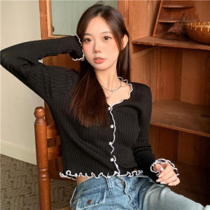 AJW [XAB] Atasan Rajut Wanita Korean Style Import Model Kancing Kriwil Terbaru | Baju Rajut Wanita Lengan Panjang | Baju Atasan Wanita Terbaru | Baju Atasan Wanita Terbaru Blouse Korea | Cardigan Korean Style | Korean Style
